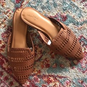 Brown Woven Summer Slides/Mules